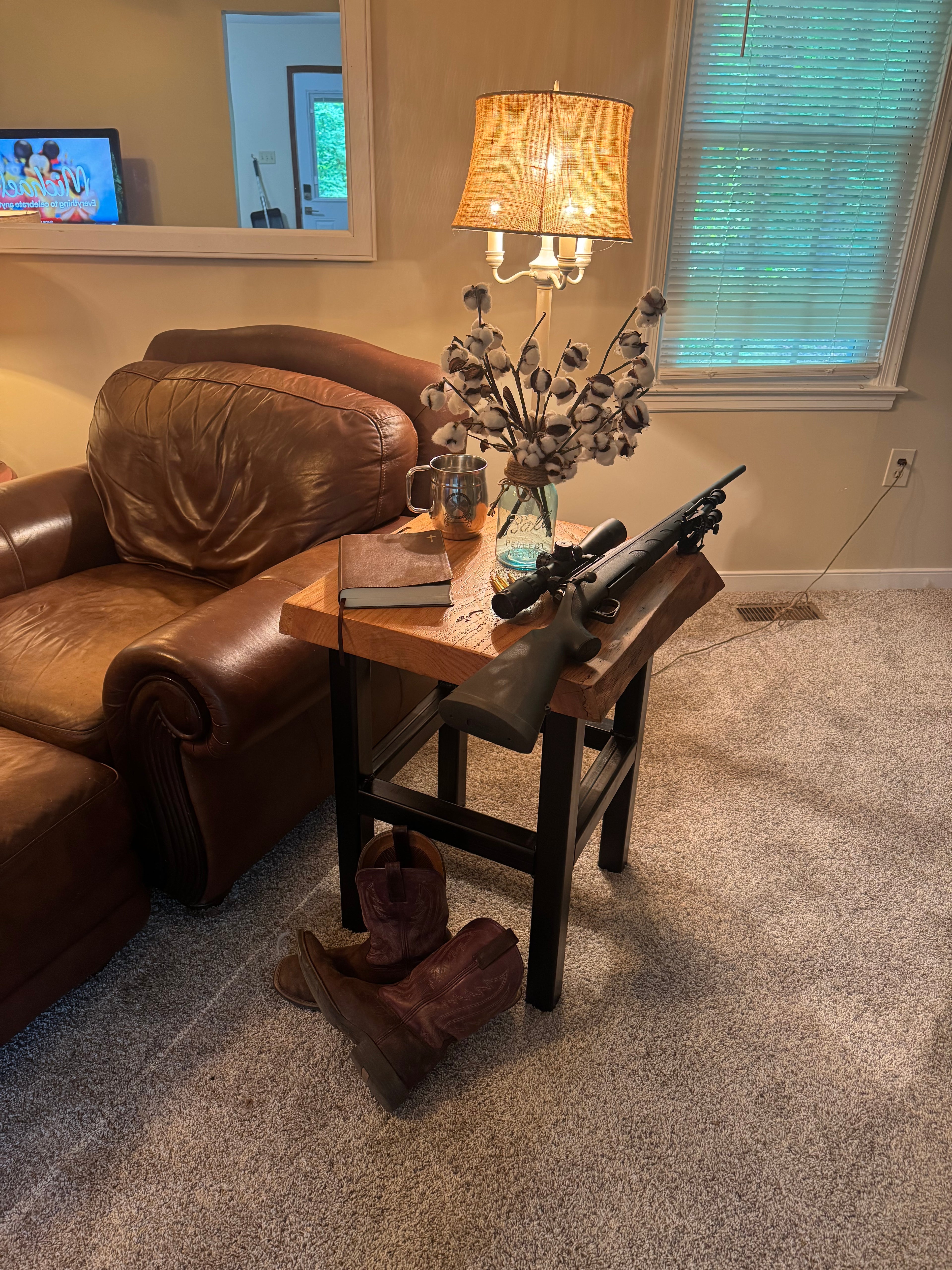 Live Edge Red Oak Side Table