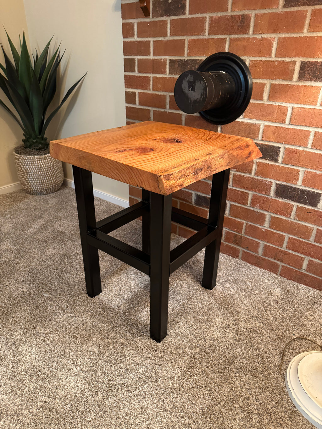 Live Edge Red Oak Side Table