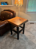Live Edge Red Oak Side Table