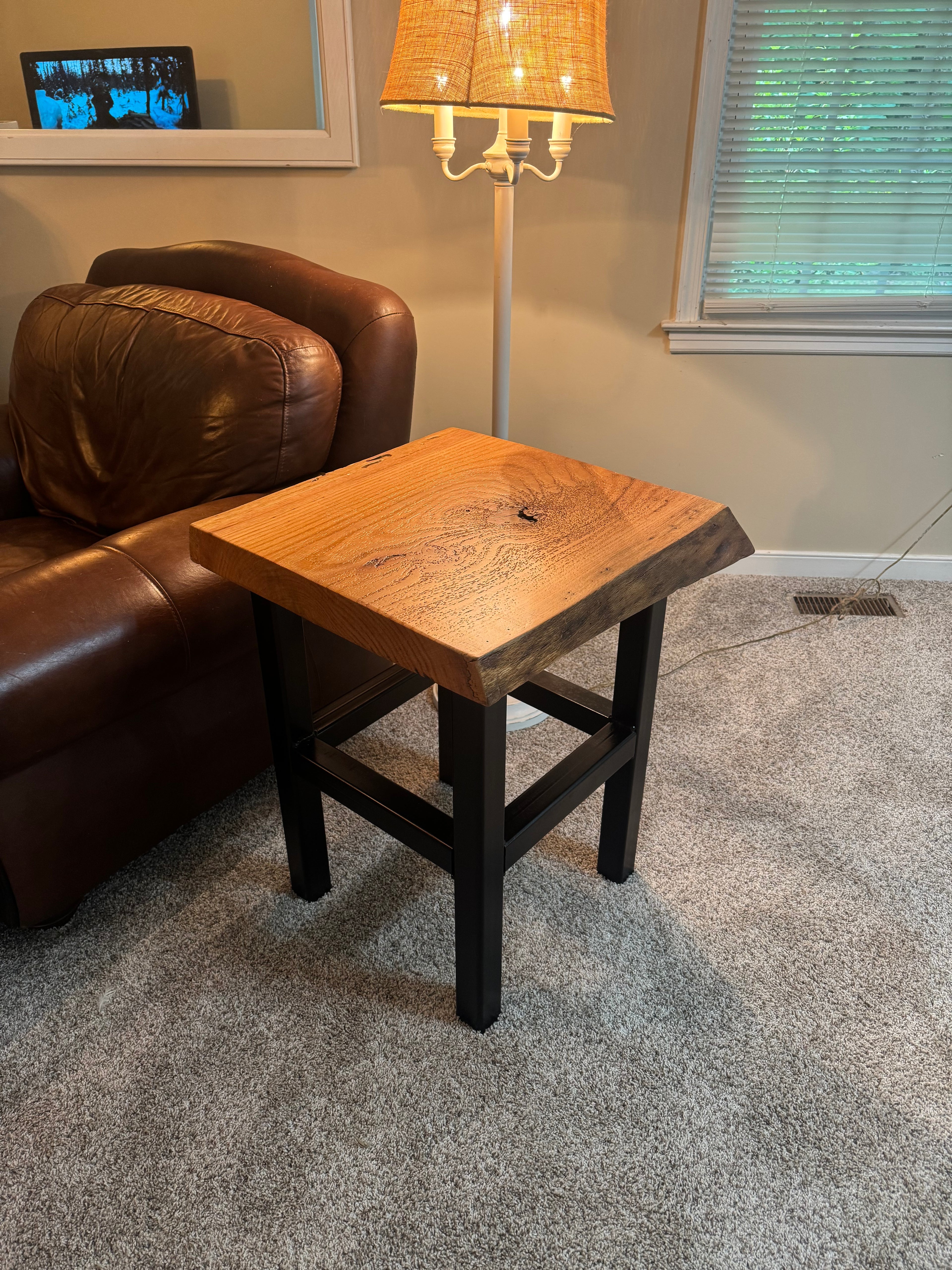 Live Edge Red Oak Side Table