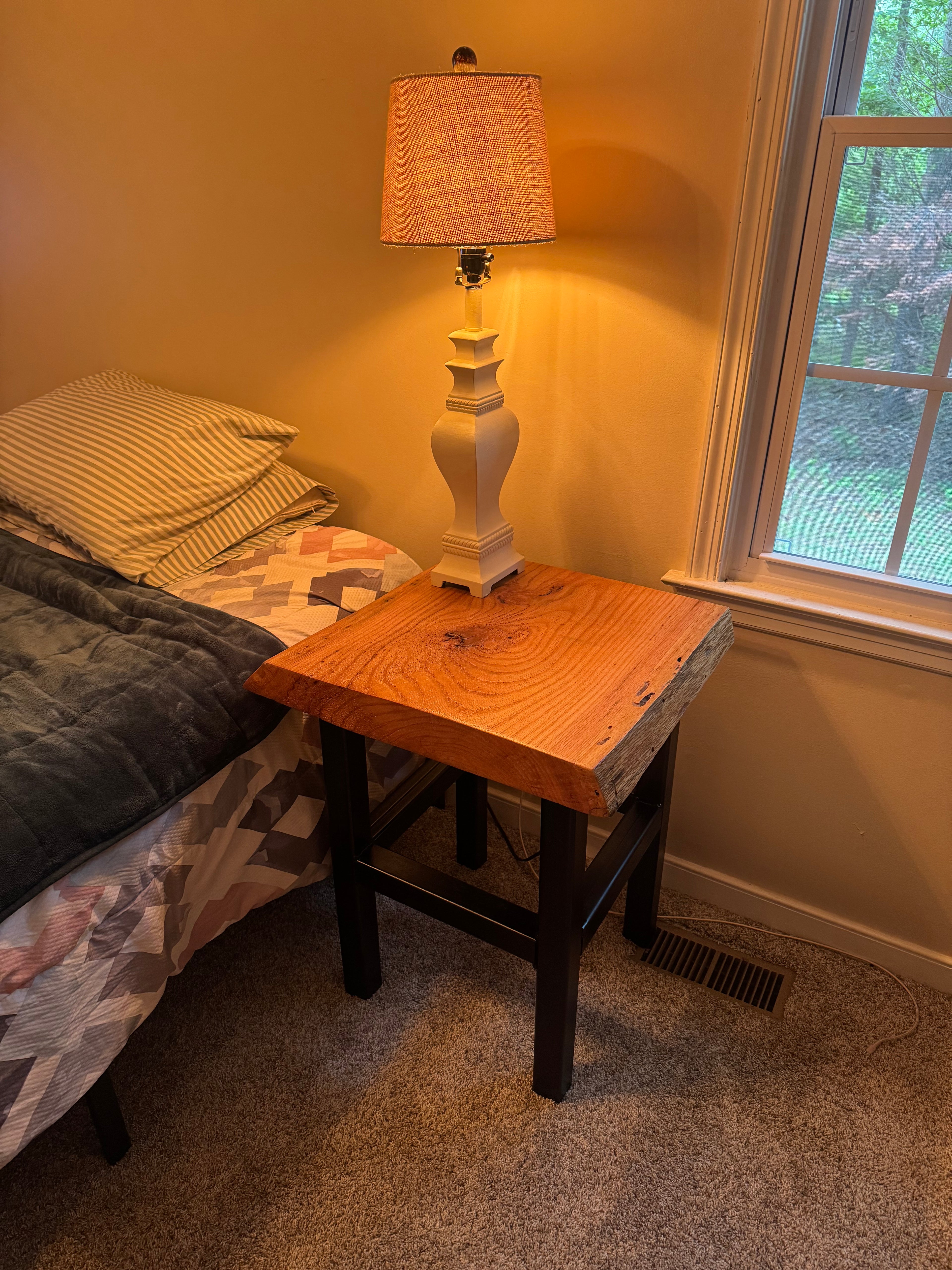 Live Edge Red Oak Side Table