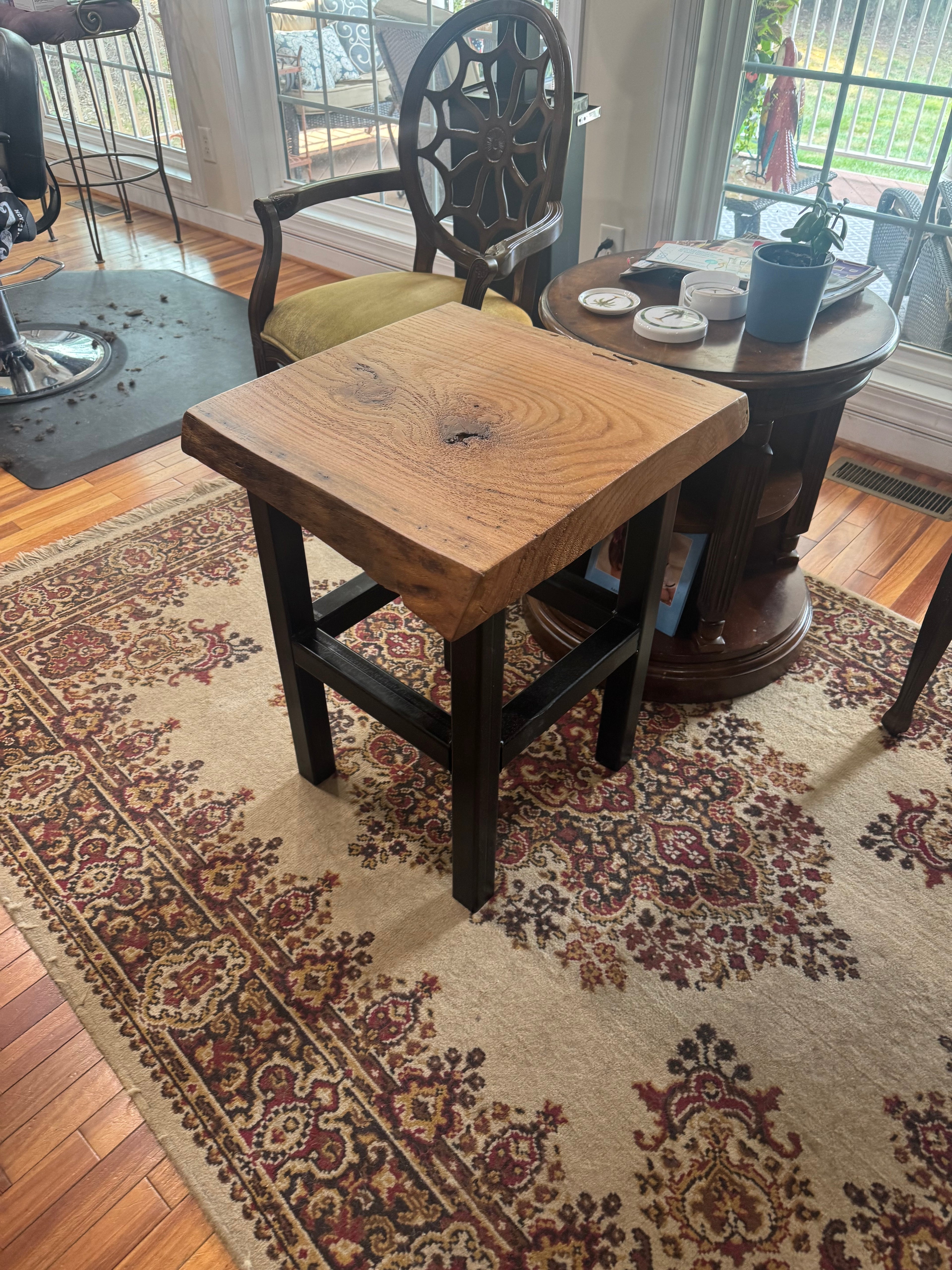 Live Edge Red Oak Side Table