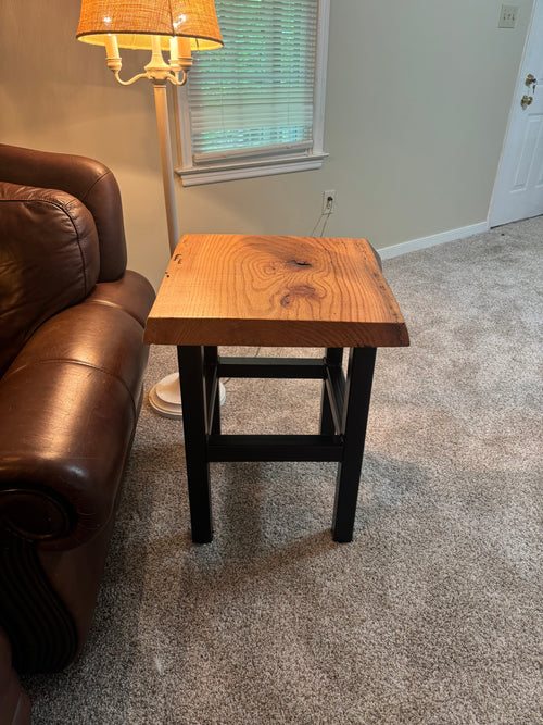 Live Edge Red Oak Side Table