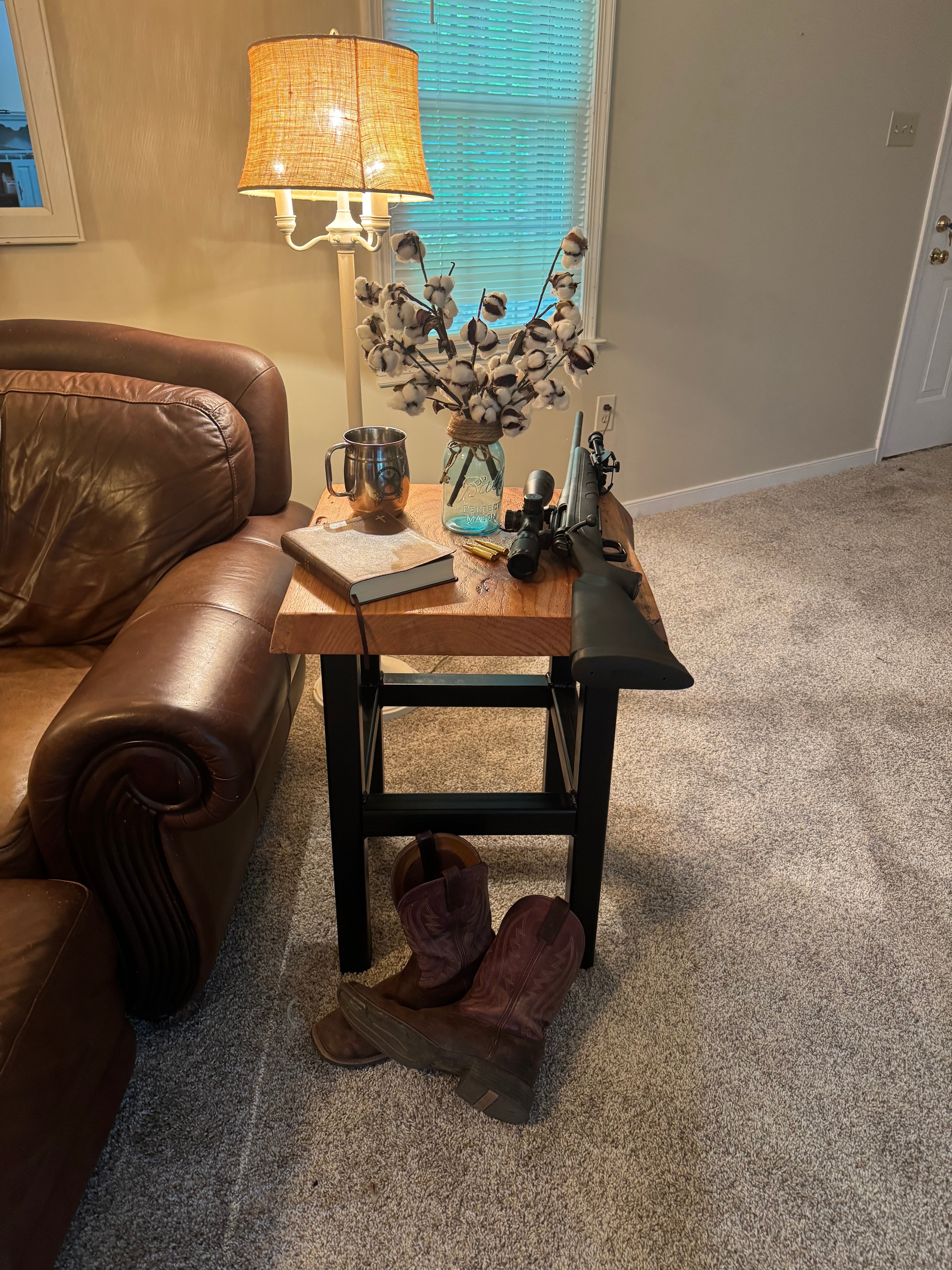 Live Edge Red Oak Side Table